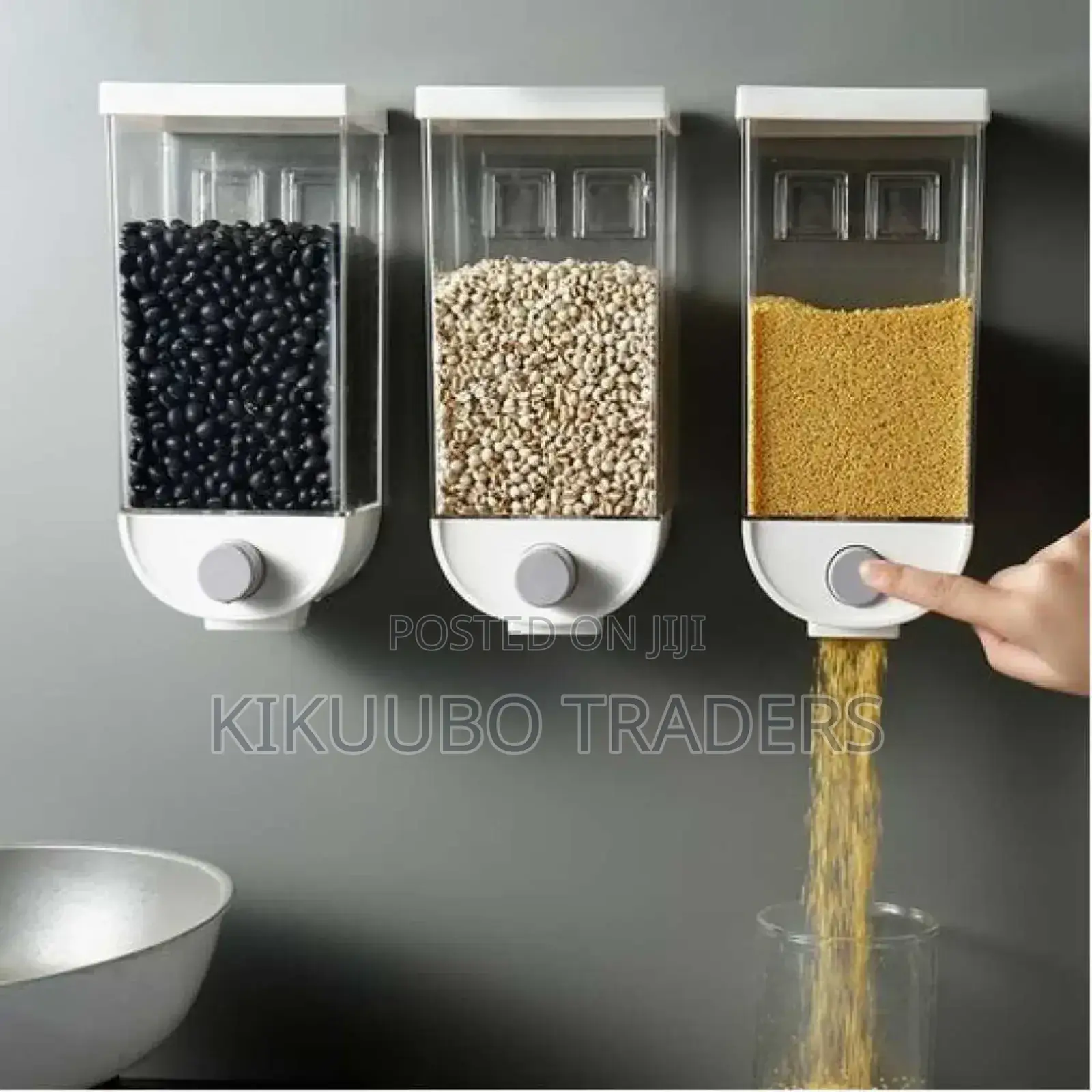 3 PCS Plastic Wall Mounted Cereal Dispenser
