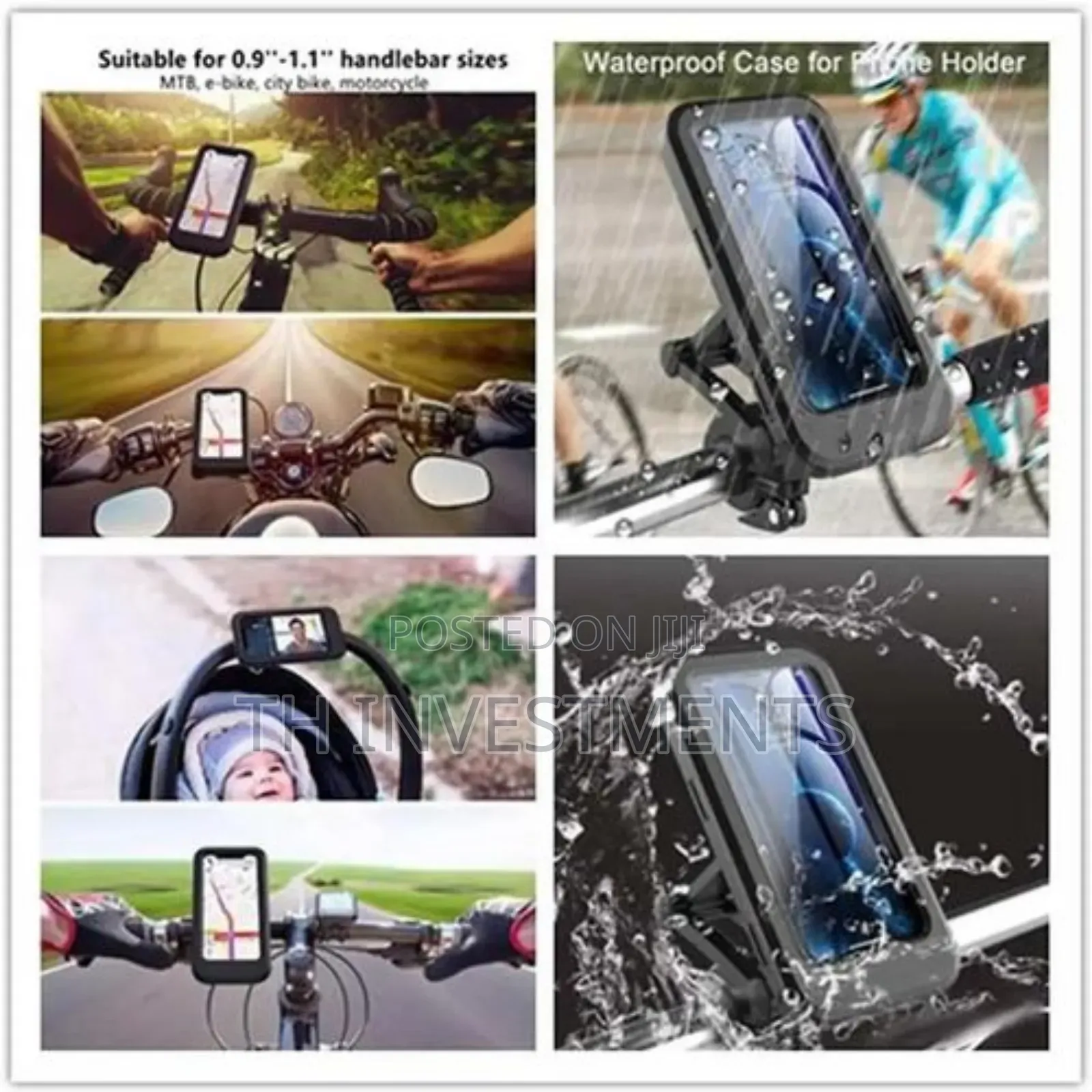 Bike Phone Mount Waterproof Cell Phone Holder 360 Rotation