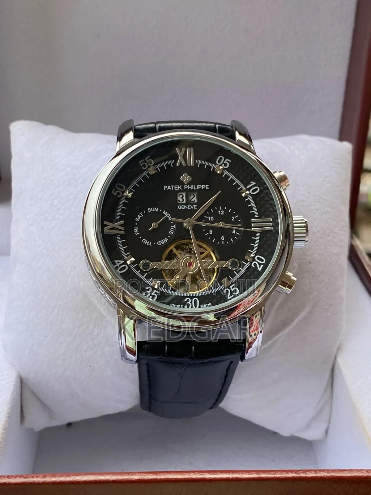 Black Patek Philippe Geneve Watch