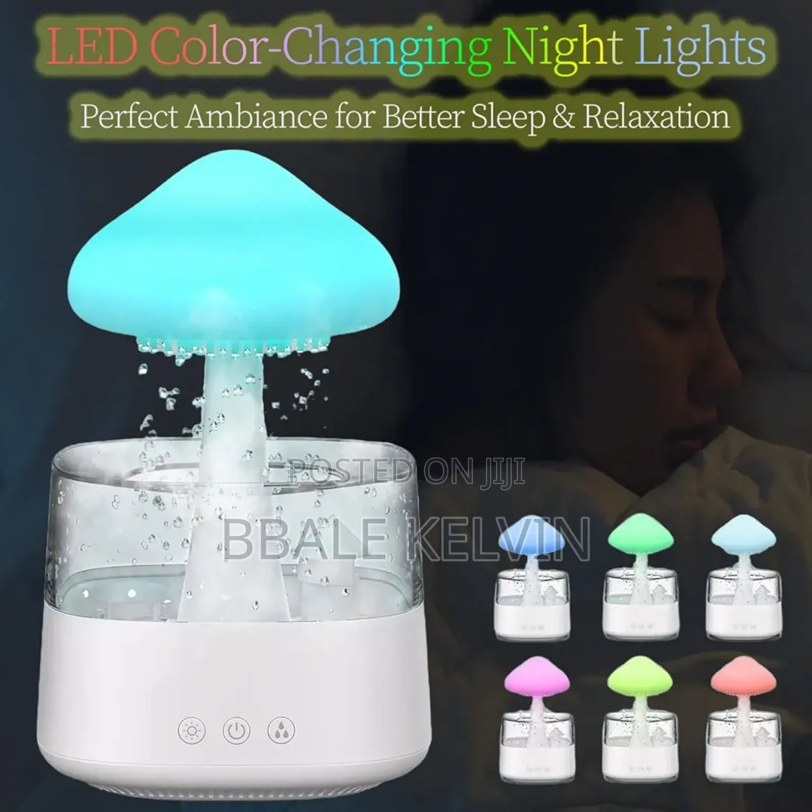 Rain Cloud Humidifier Diffuser With Water Drip Rain Sounds