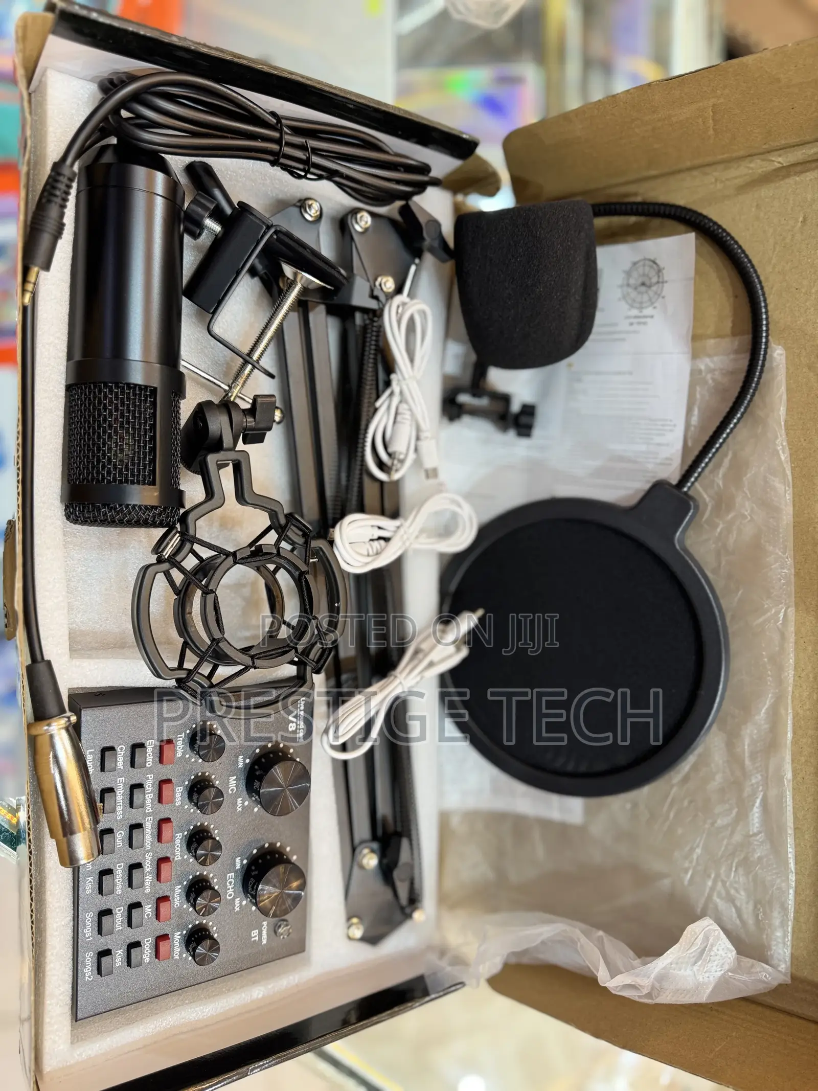 Bm800 Condenser Studio Microphone With V8 Soundcard Set