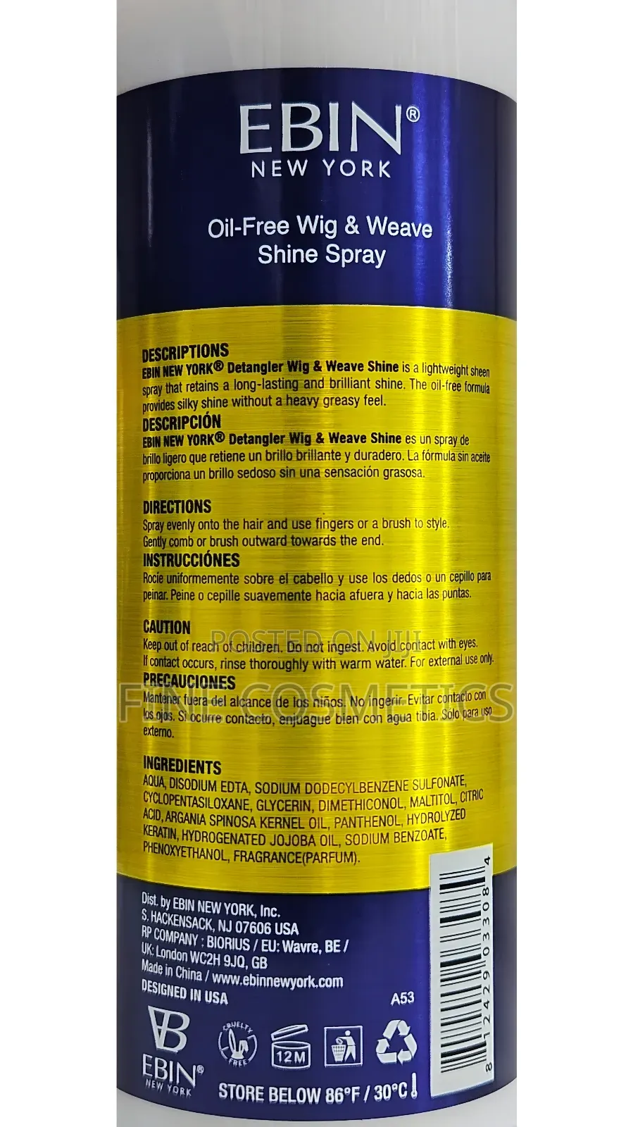 Executive Wig + Weave Shine Detangler Spray by Ebin New York