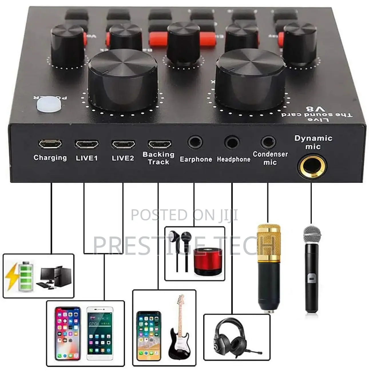 Bm800 Condenser Studio Microphone With V8 Soundcard Set