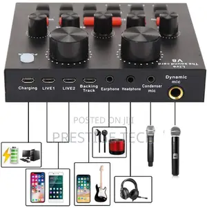 V8s Soundcard Set With Bm800 Condenser Microphone Full Set