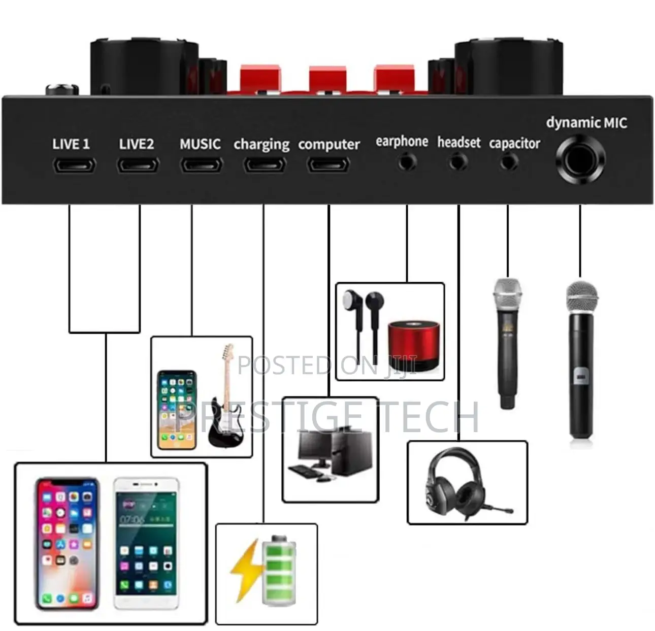 V8s Soundcard Set With Bm800 Condenser Microphone Full Set