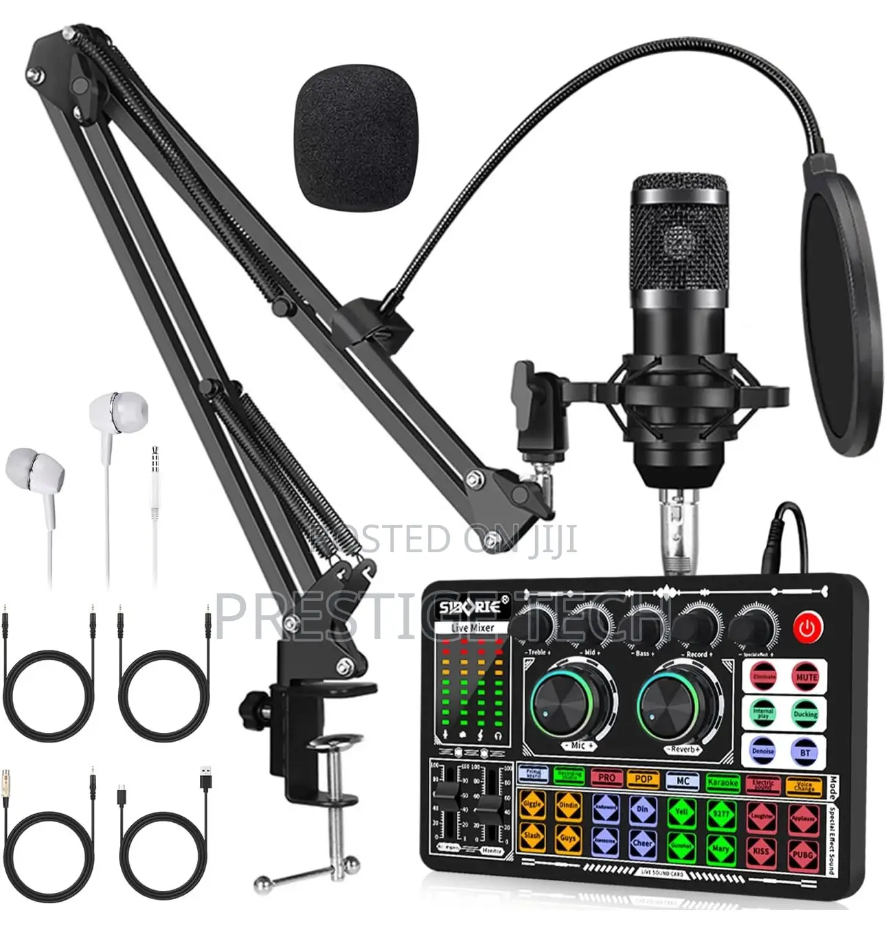 Professional Condenser Microphone Advanced Sound Card Set