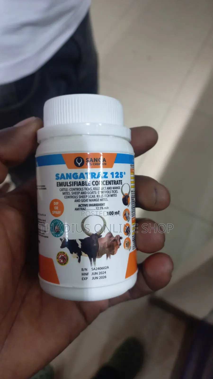 Sangatraz Controls Ticks in Cattle