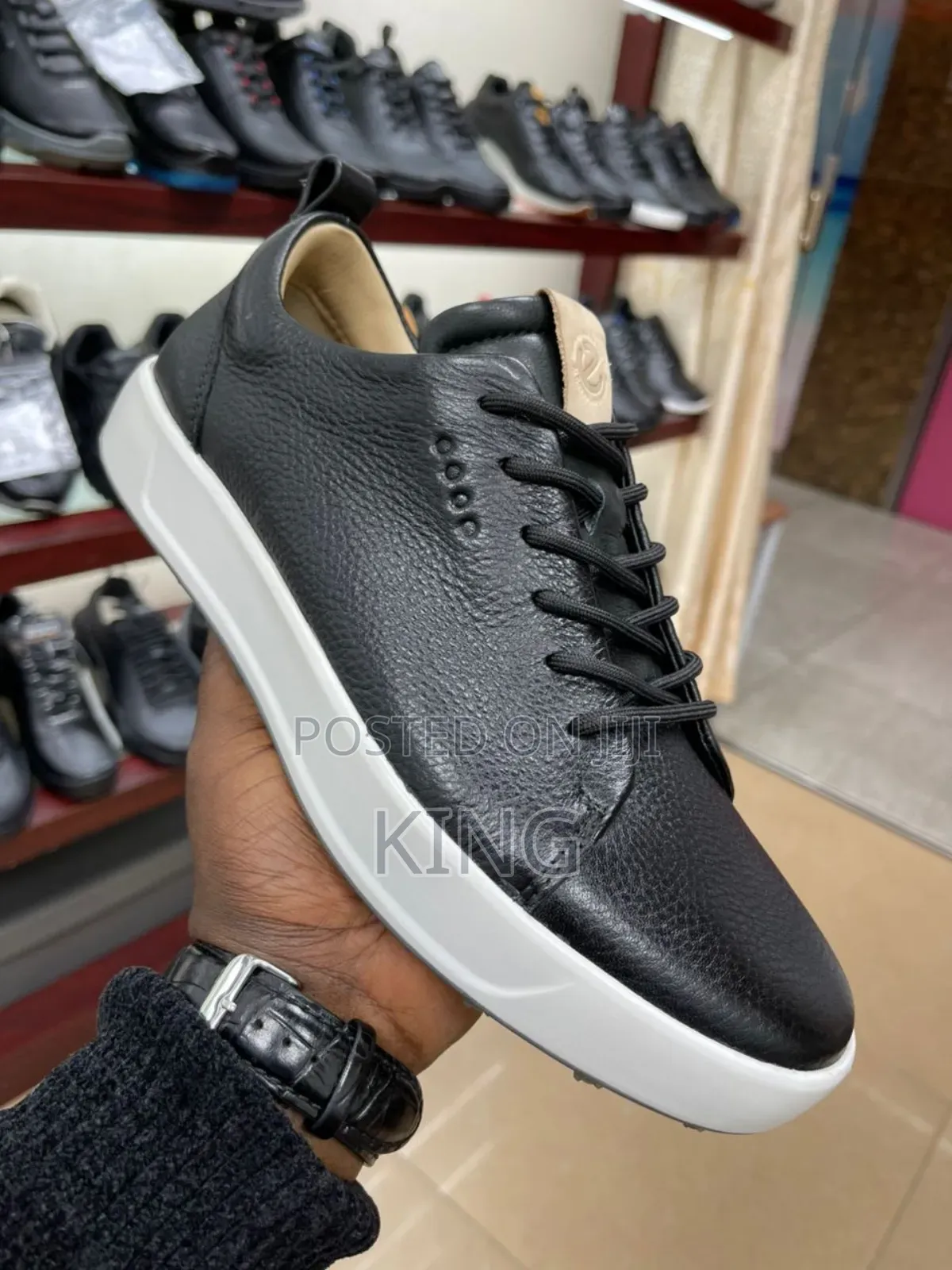 ECCO Soft Sneakers. Black White Bottom Shoes