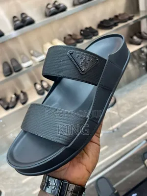 All Black Prada Sandals
