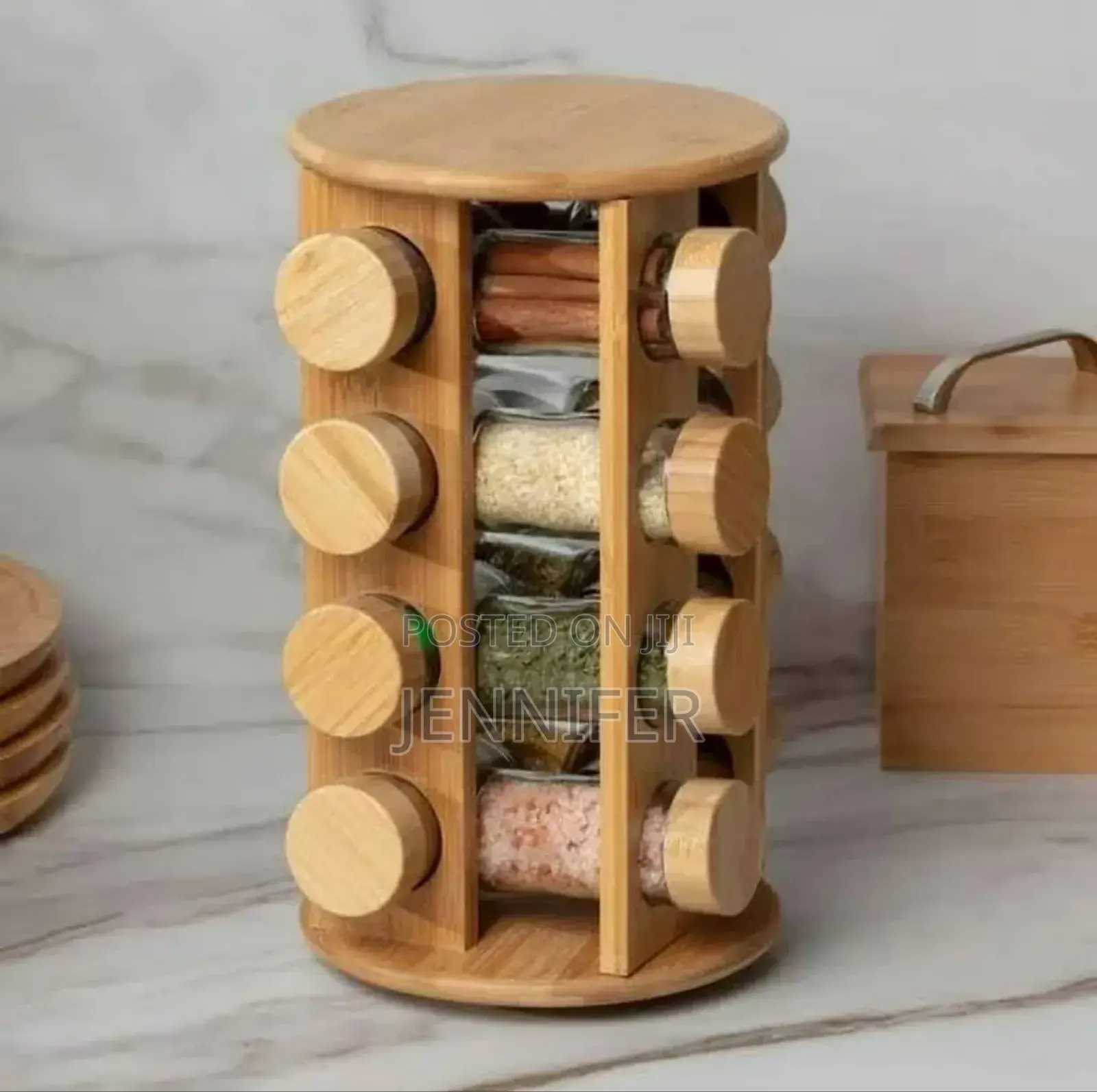 Bamboo Countertop 16 Jars Spice Rack