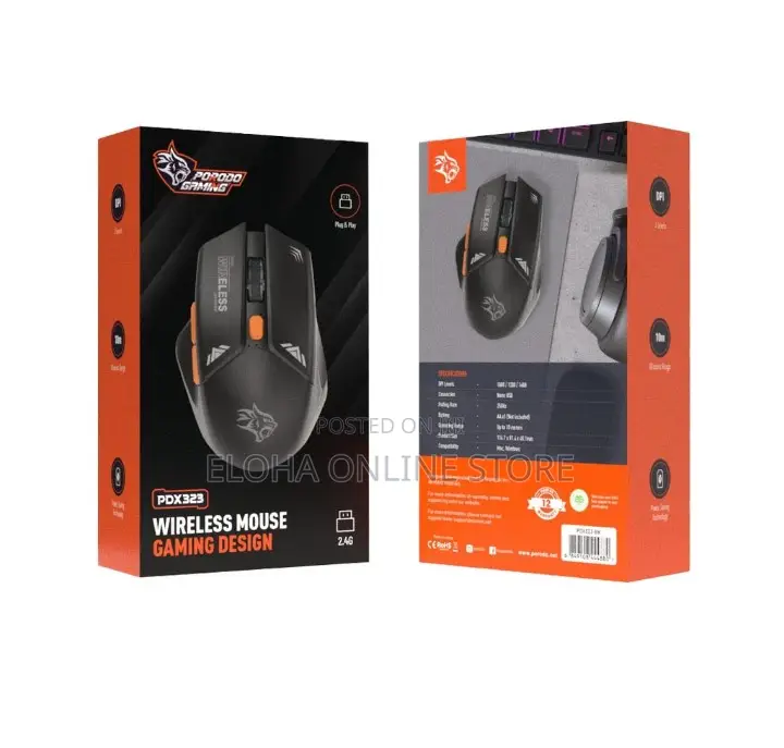 PORODO Wireless Mouse Gaming Design
