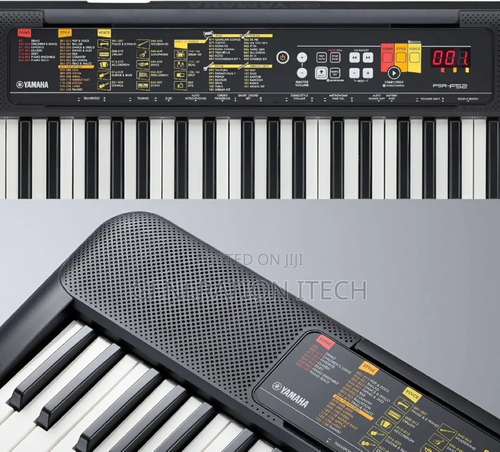 Yamaha PSR-F52 Portable Keyboard With 61 Keys