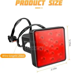 TERRIFI Red Lens Brake Light Trailer Hitch Cover