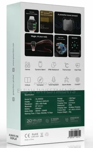 High Quality Green Lion Ultimate 42mm Black Smart Watch
