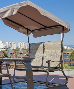 Outdoor 4 Seater Swing Chair With Pergola | Net and Table