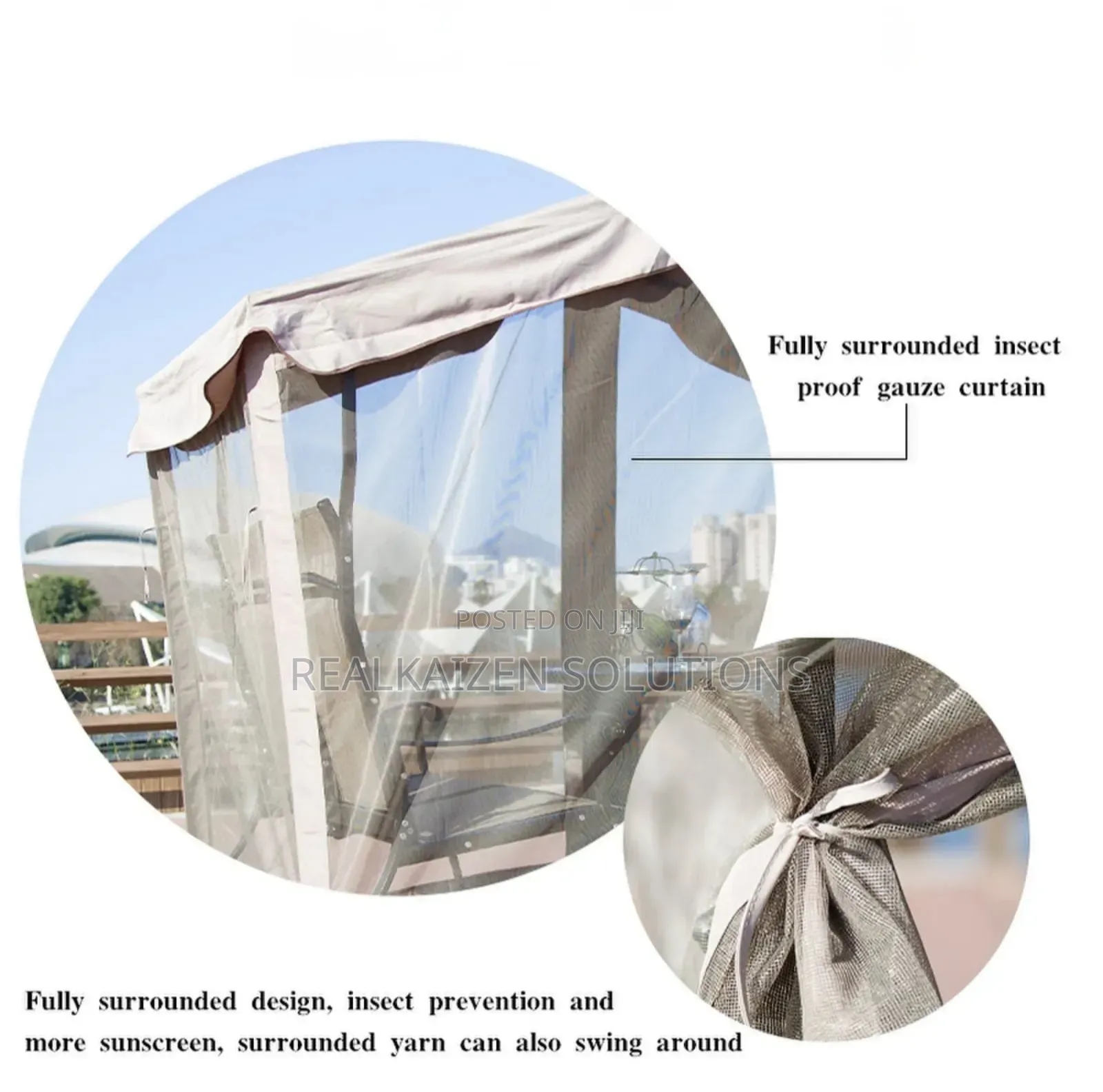 Outdoor 4 Seater Swing Chair With Pergola | Net and Table
