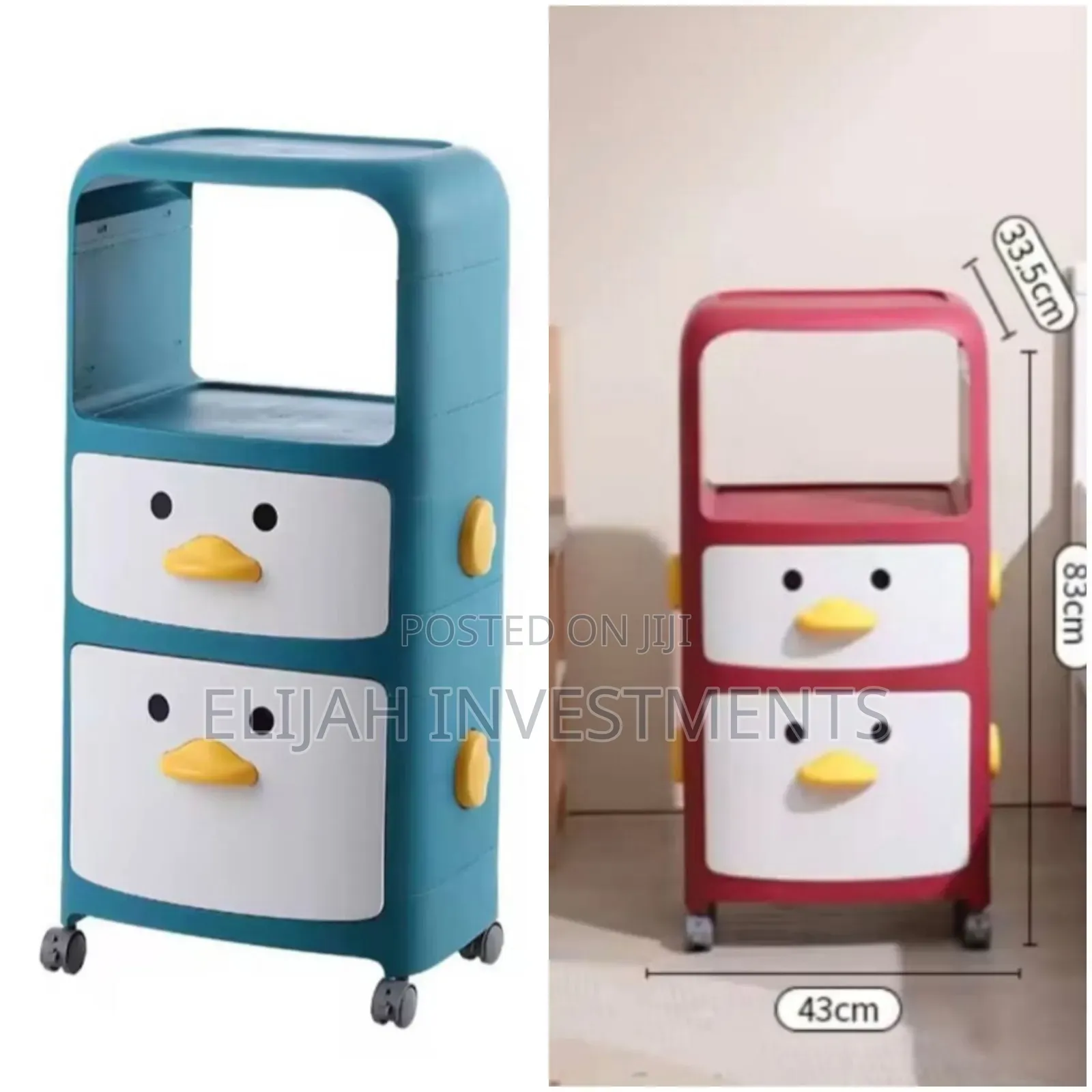 Premium Cartoon Plastic Kids Storage Drawer