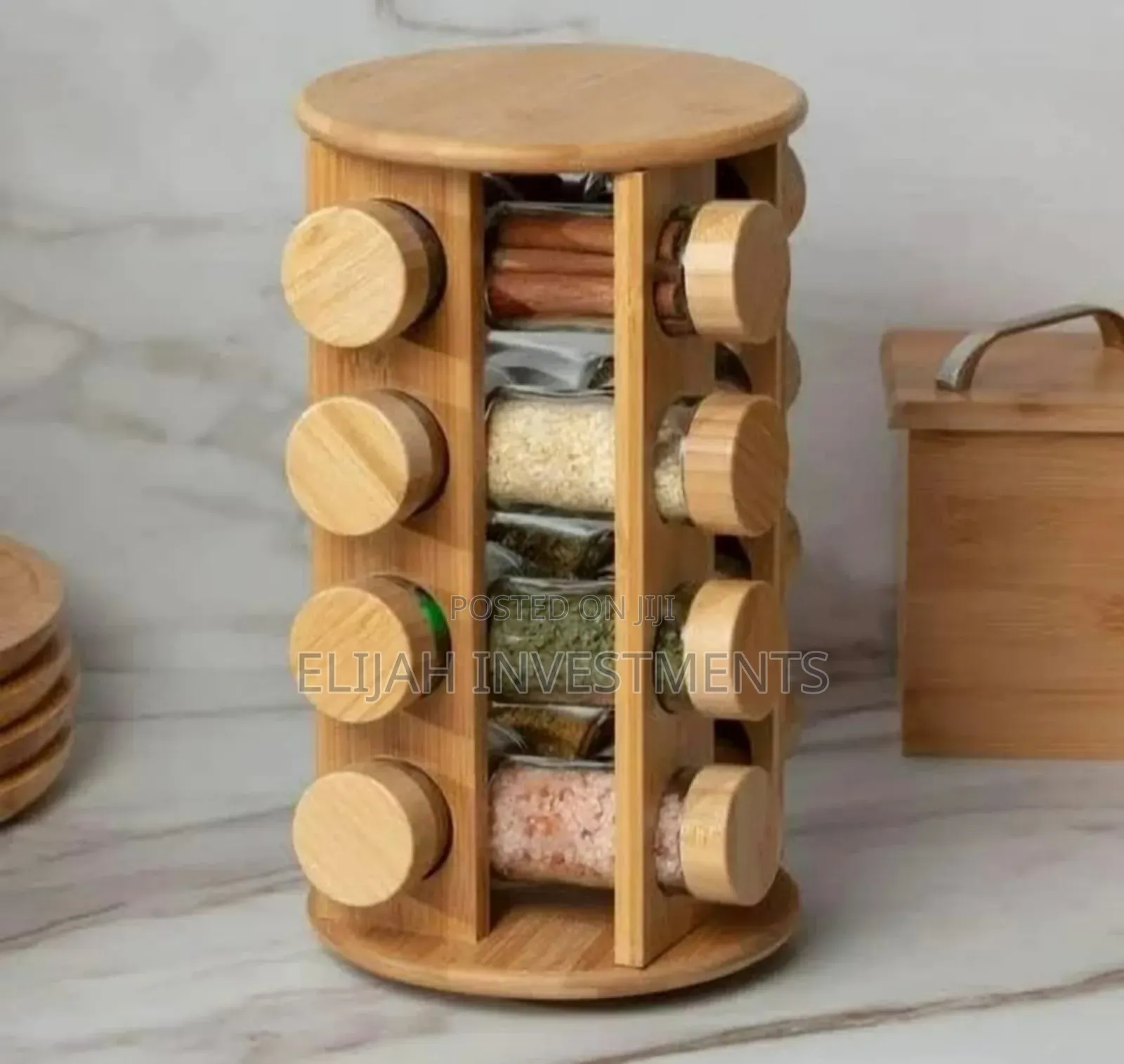 16j Ars Countertop Bamboo Spice Rack