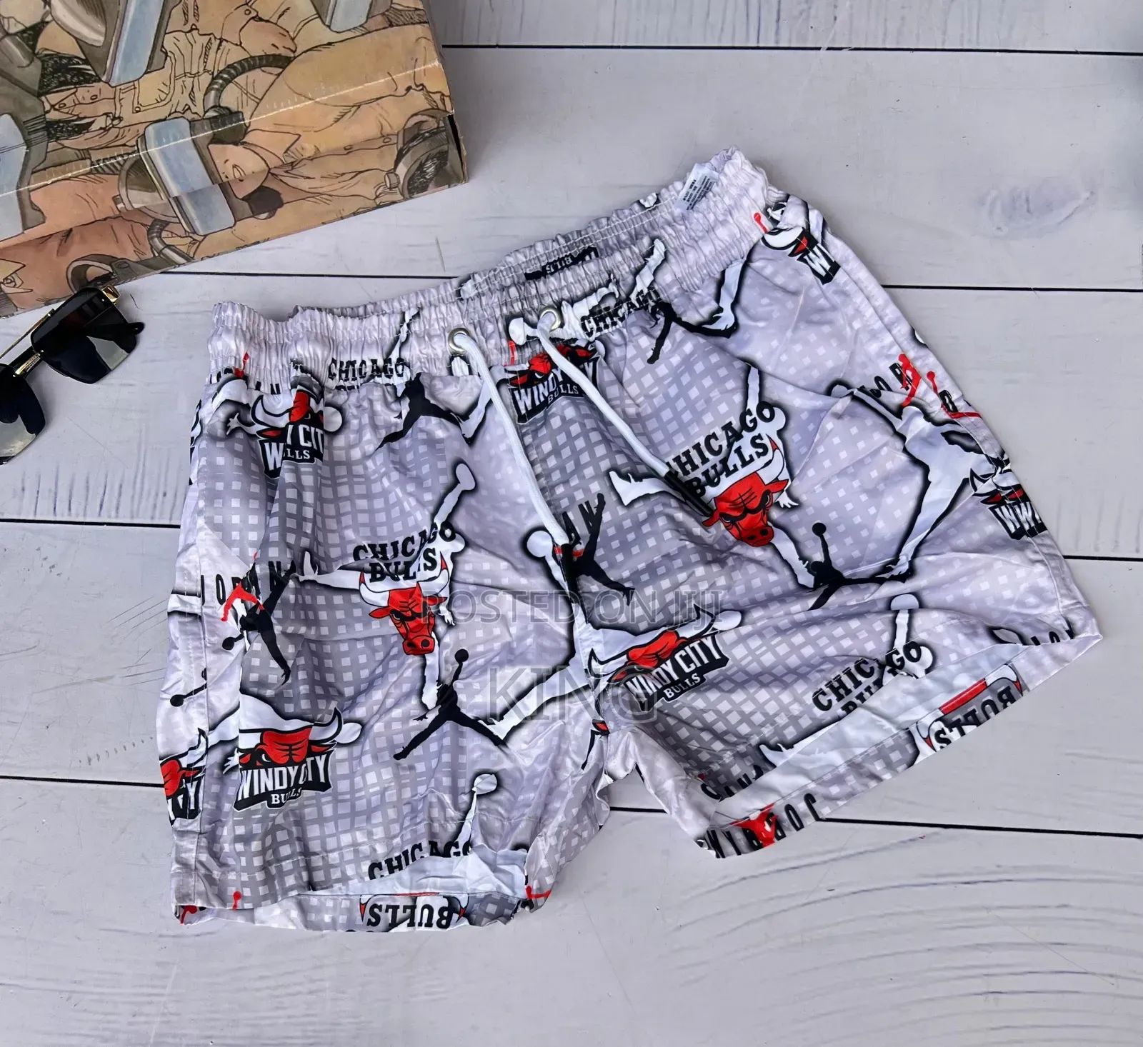 Chicago Bulls White Swim Shorts