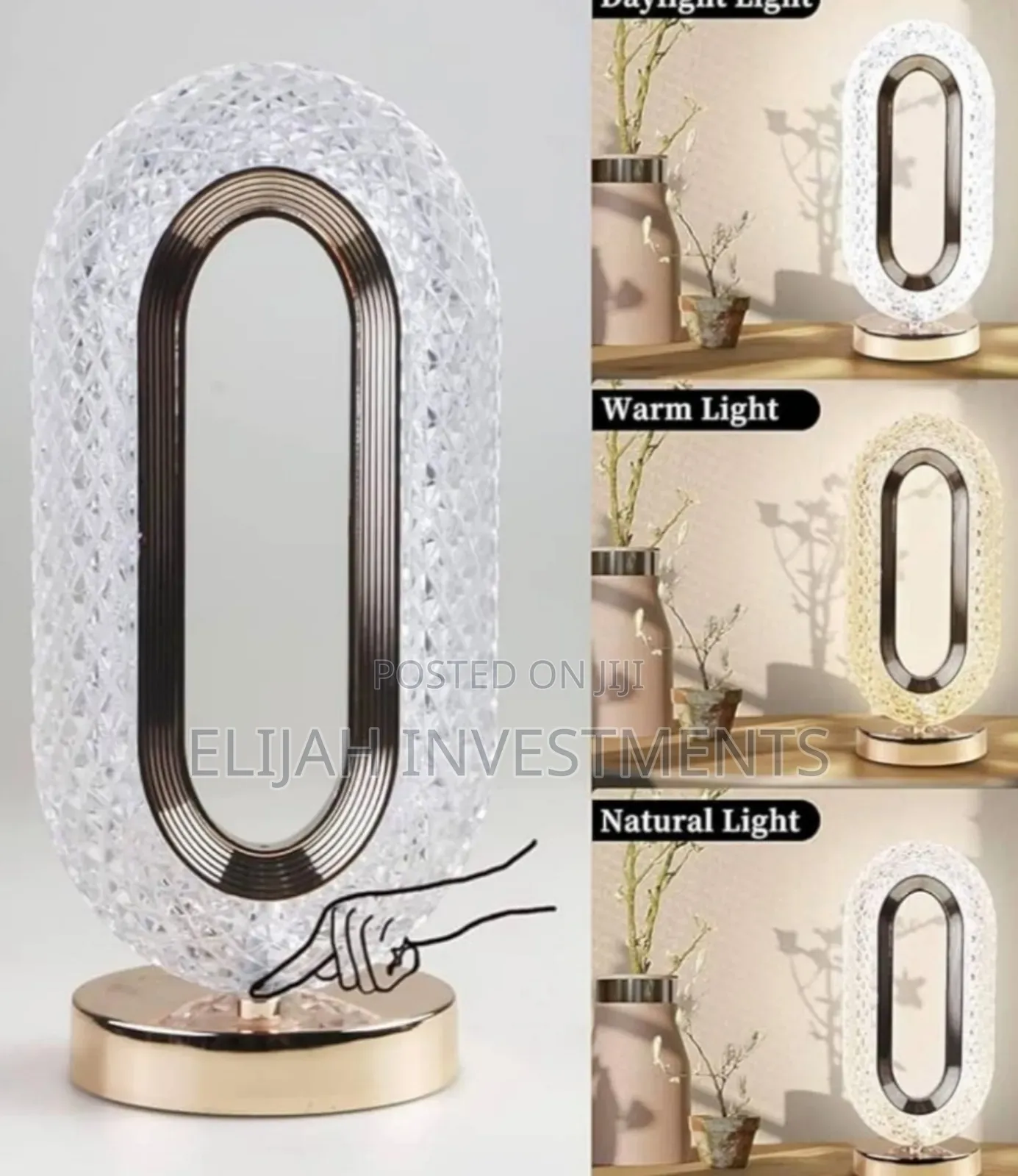 Super Bright Oval Crystal Led Table Lamp
