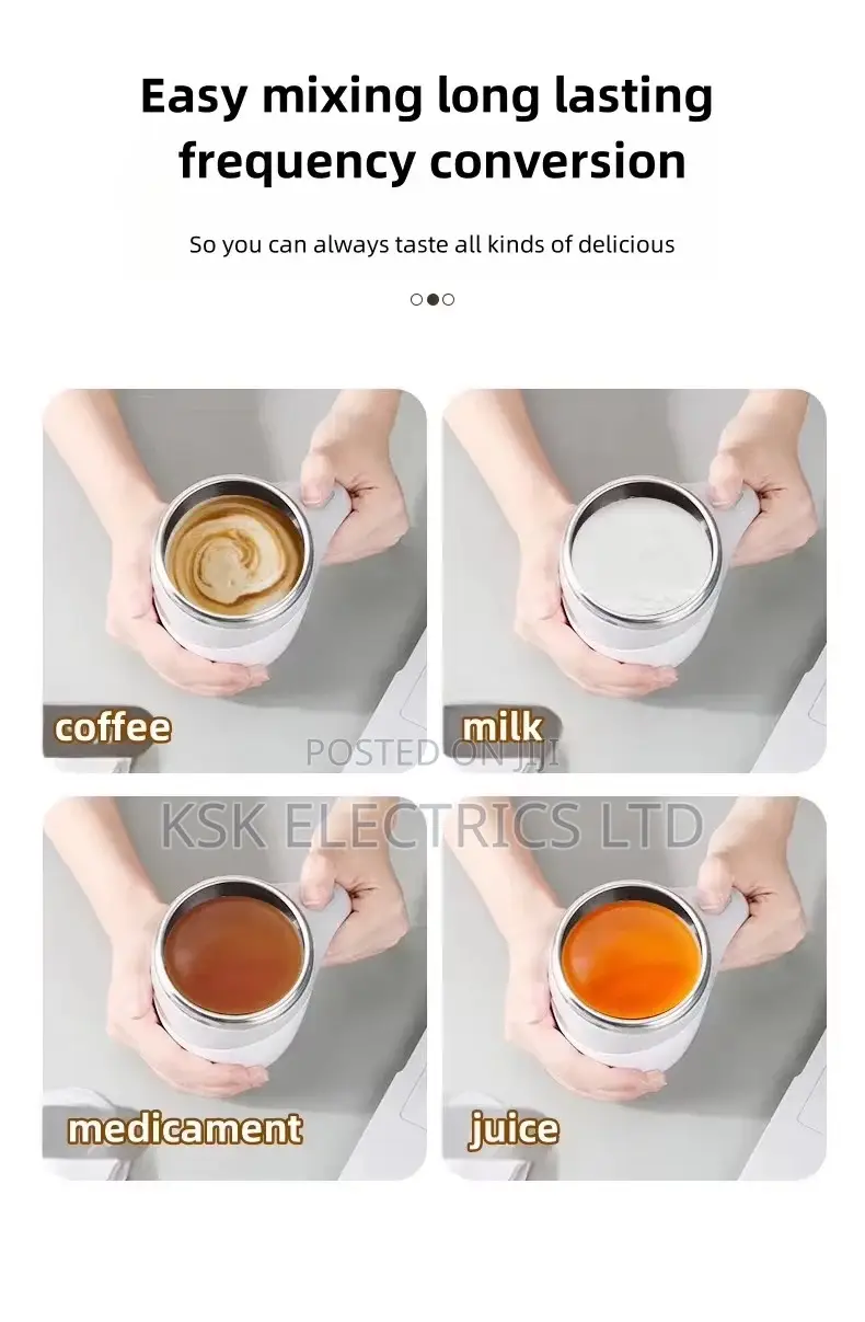 Steel Magnetic Rotating Electric Milk Cup Self Stirring Mug