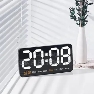 Large Display Led Digital Wall Clock Brightness Adjustable