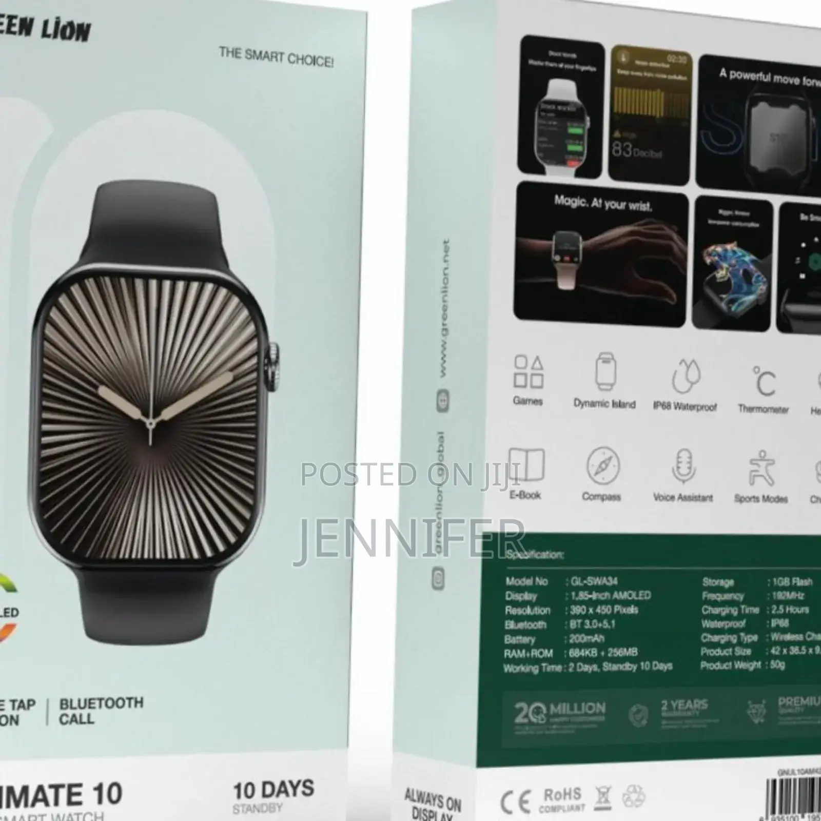 Greenlion Ultimate 42mm Smart Watch Black