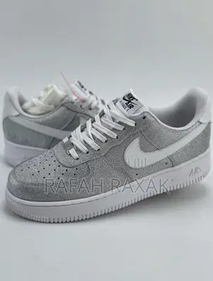 Original Silver Glitter Nike Air Force 1 Low Luxury Sneakers