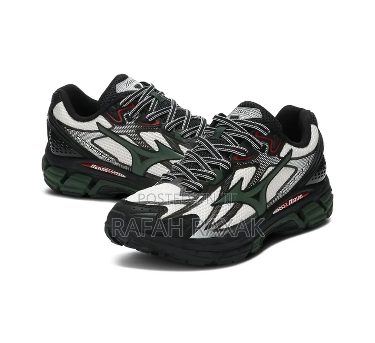 Original Black/Green Mizuno Halo Mix Outdoor Hiking Sneakers