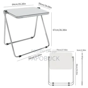 Folding Glass Acrylic Table