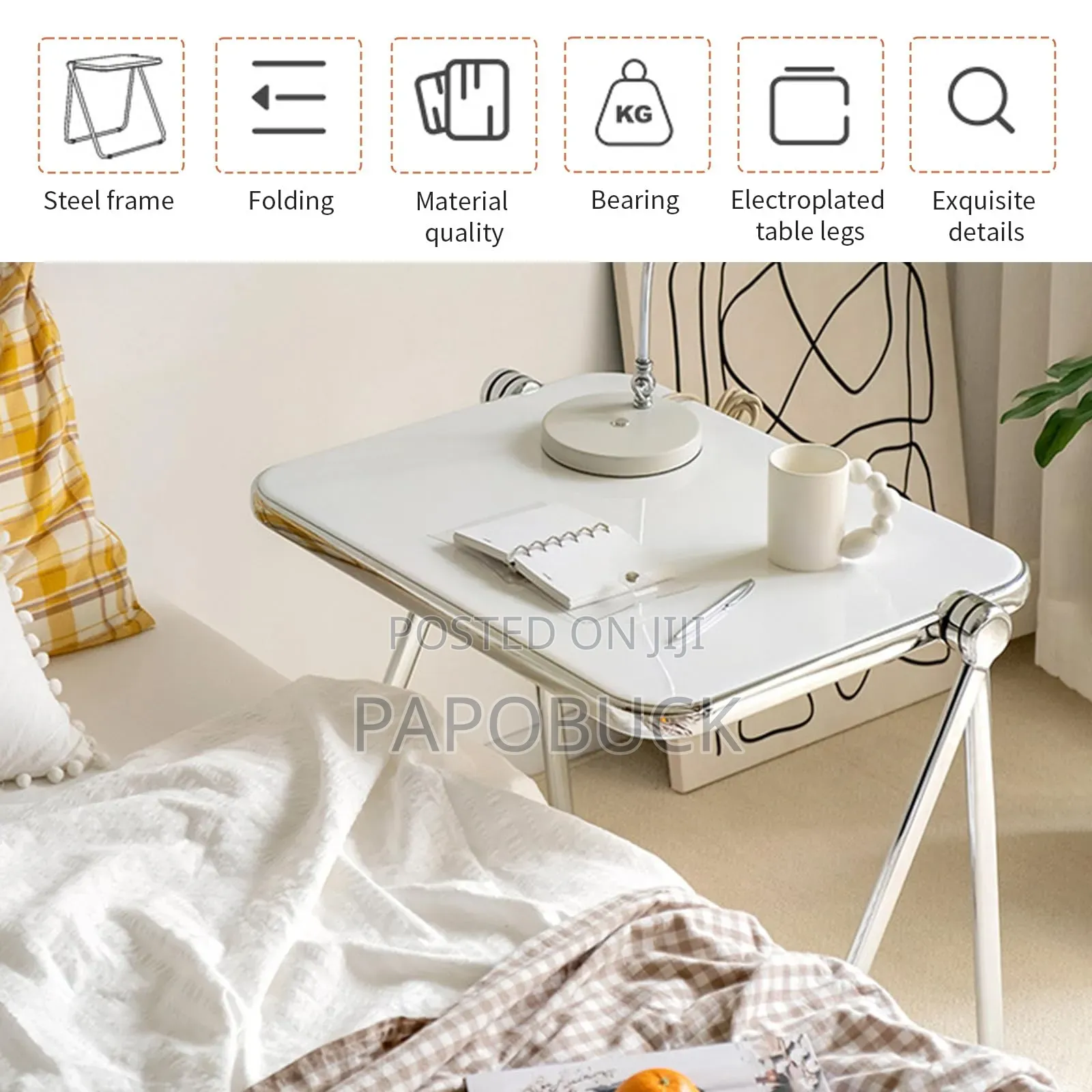 Folding Glass Acrylic Table