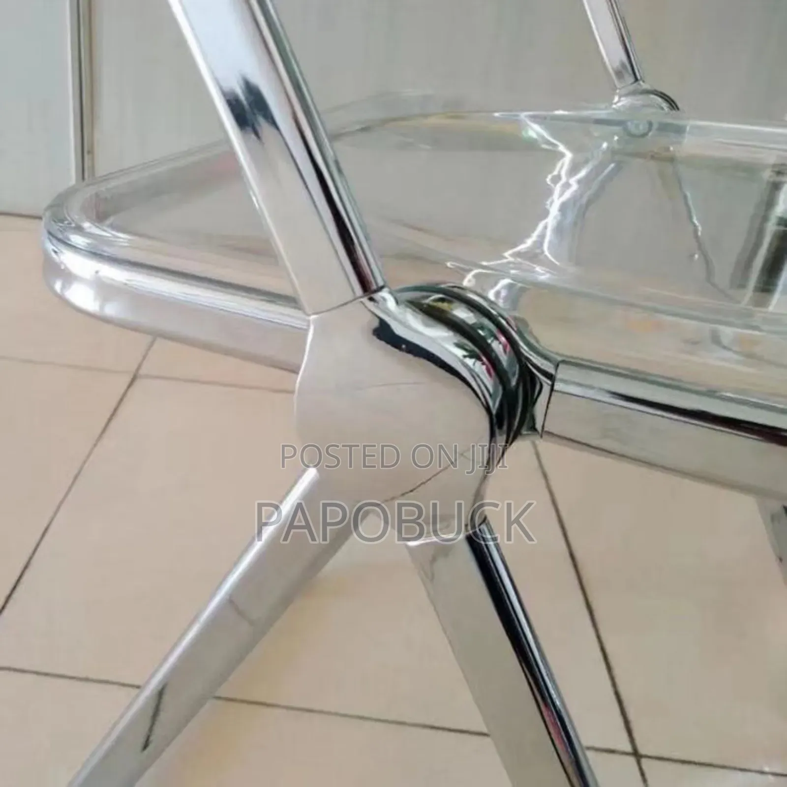 Glass Acrylic Folding Chair