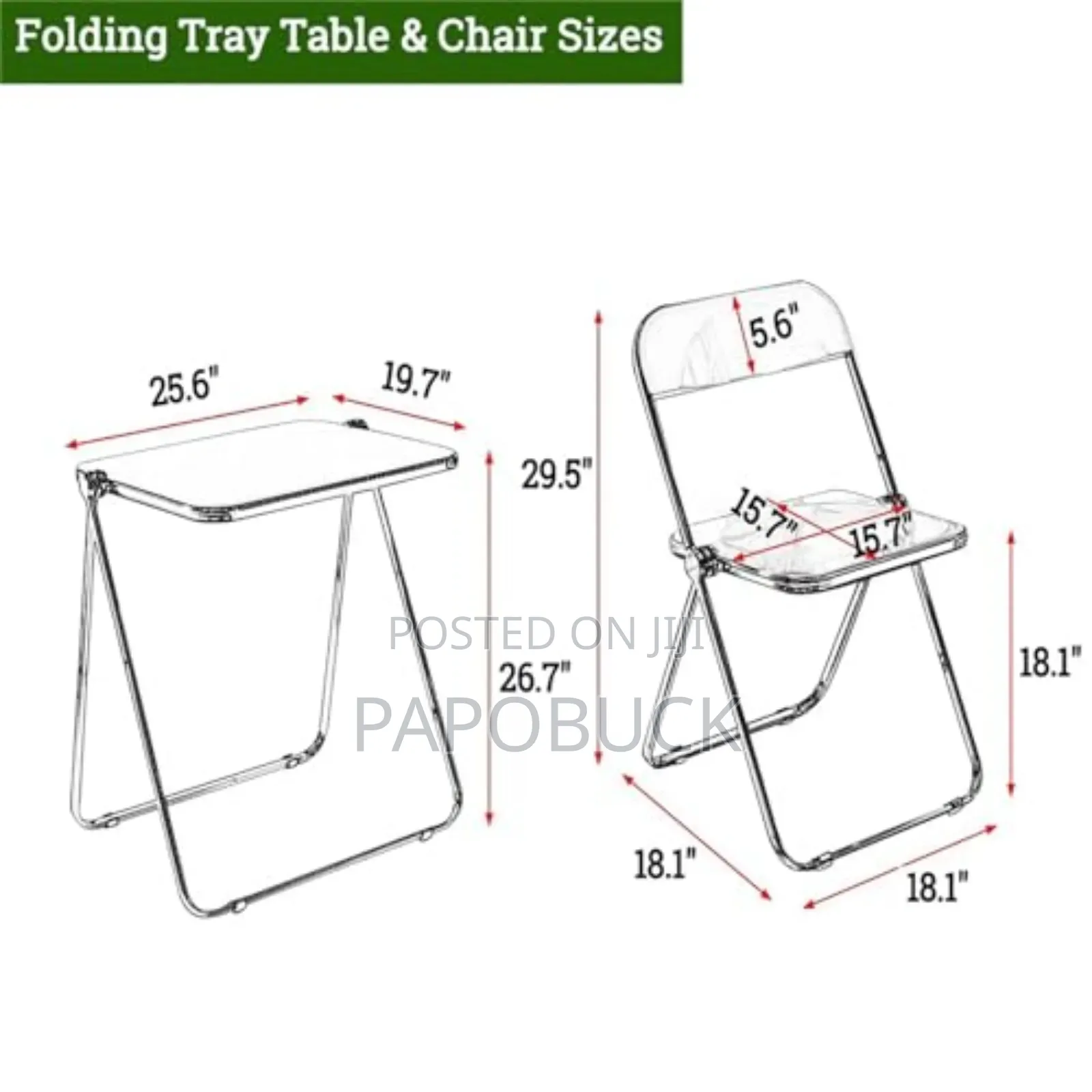 Acrylic Folding Table and Chair Set