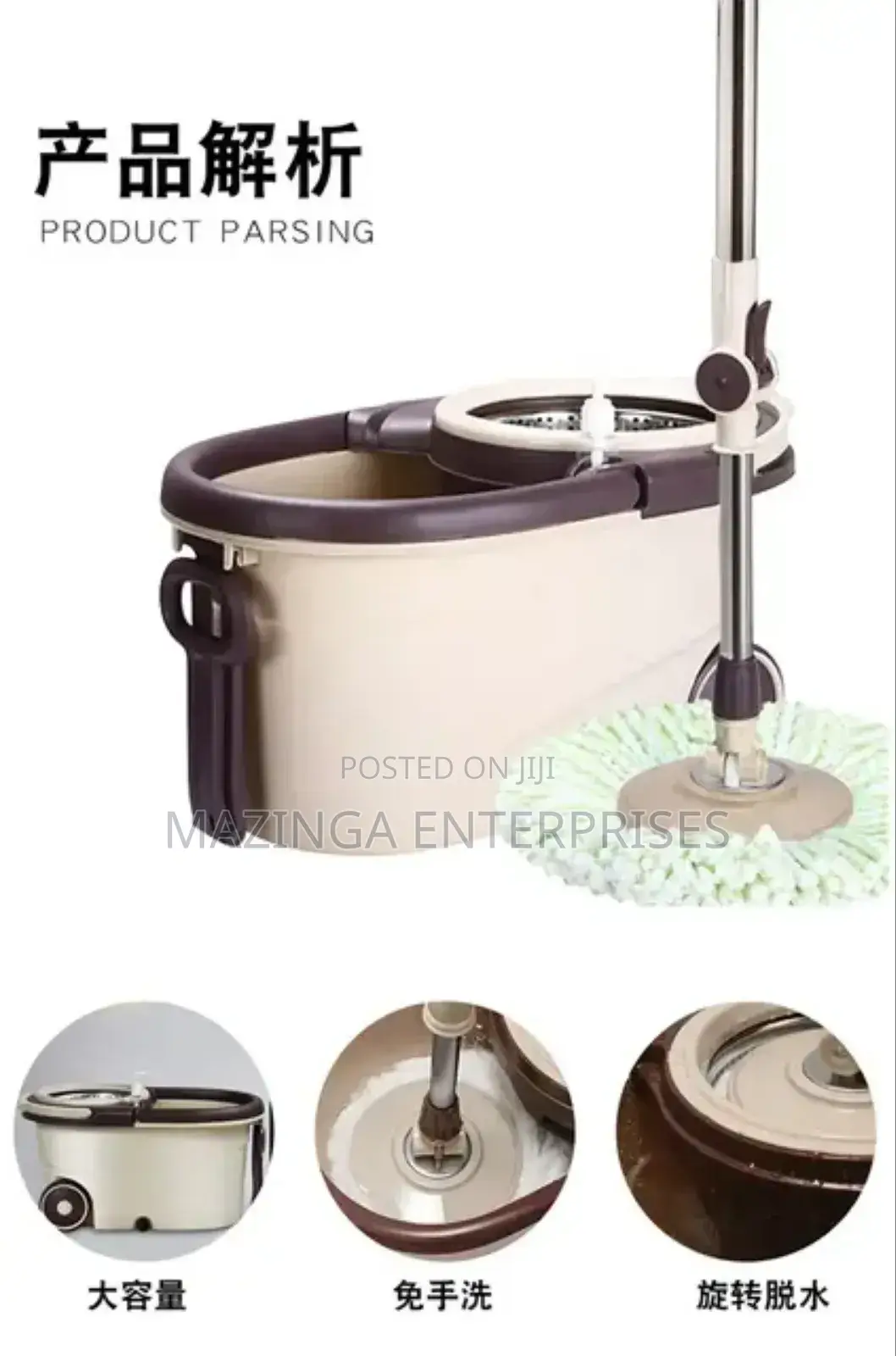 2replacement Heads Twist 3600rotating Spin Mop Bucket