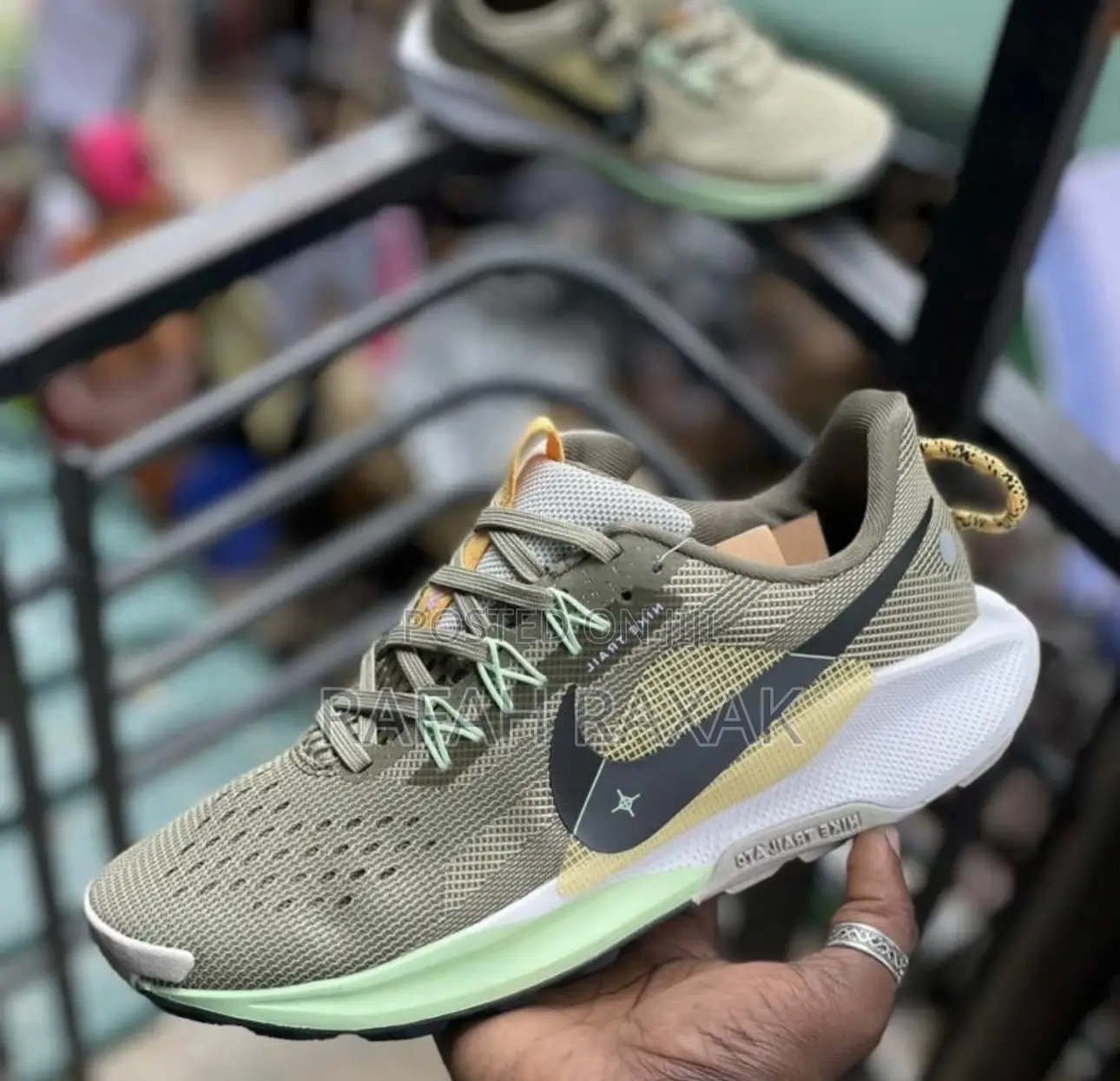 Original Olive Green Nike Pegasus Trail 5 Running Sneakers