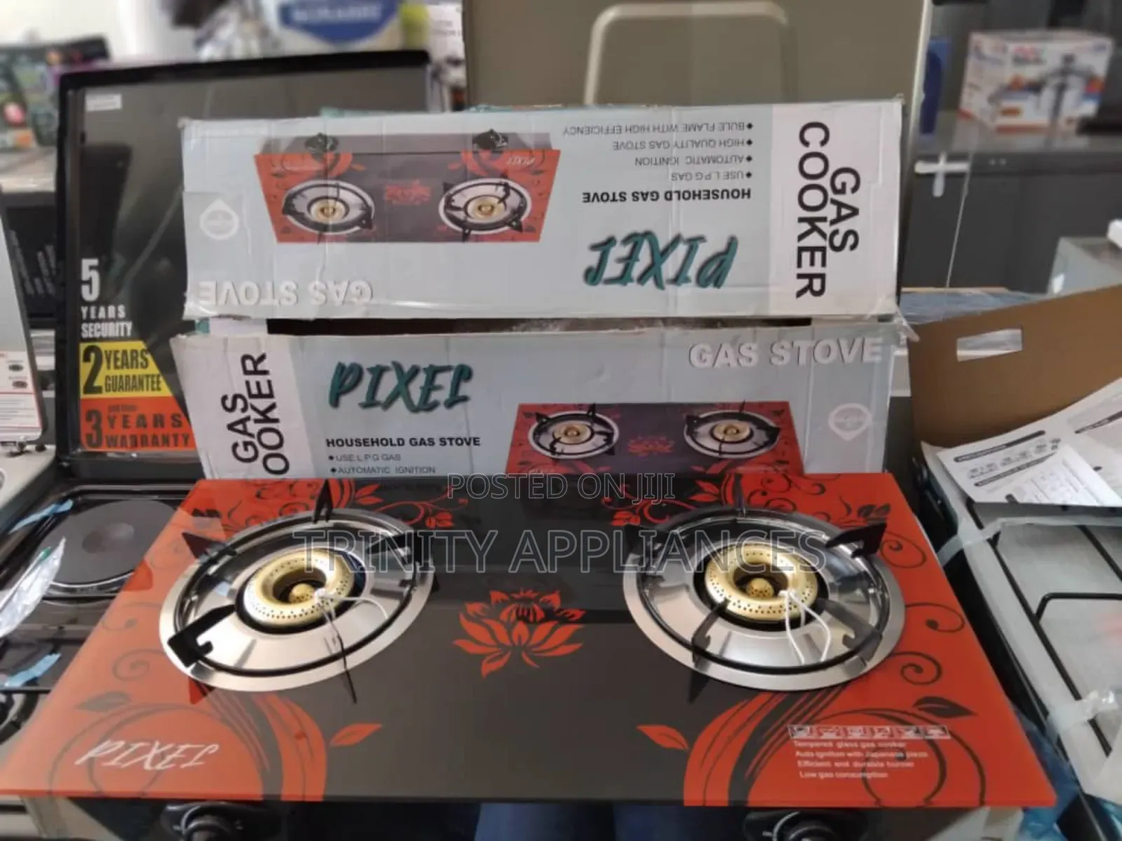 Pixel 2 Burner Tempered Glass Gas Stove