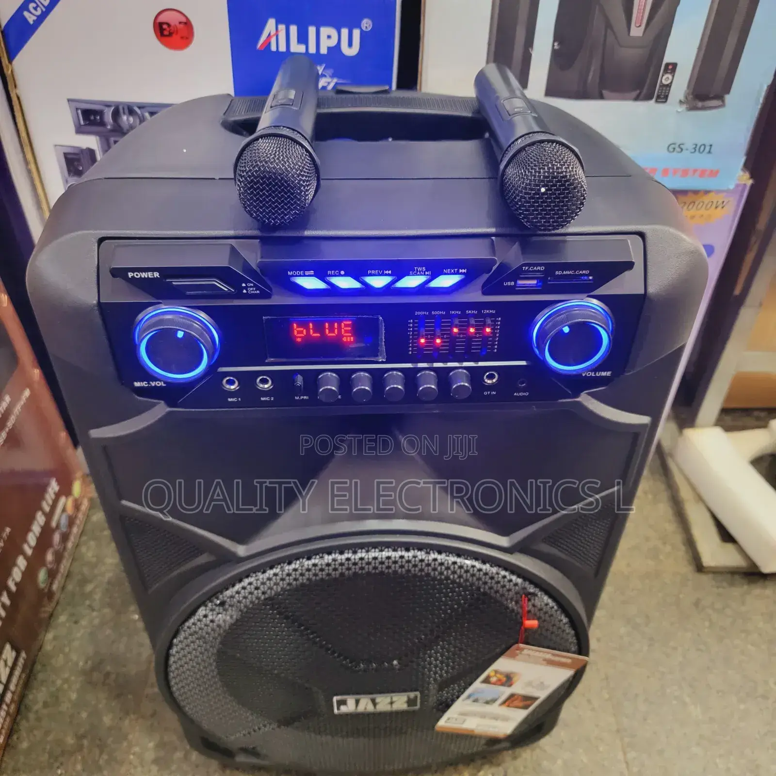 Jazz 15" Rechargeable Speaker With 2 Microphones