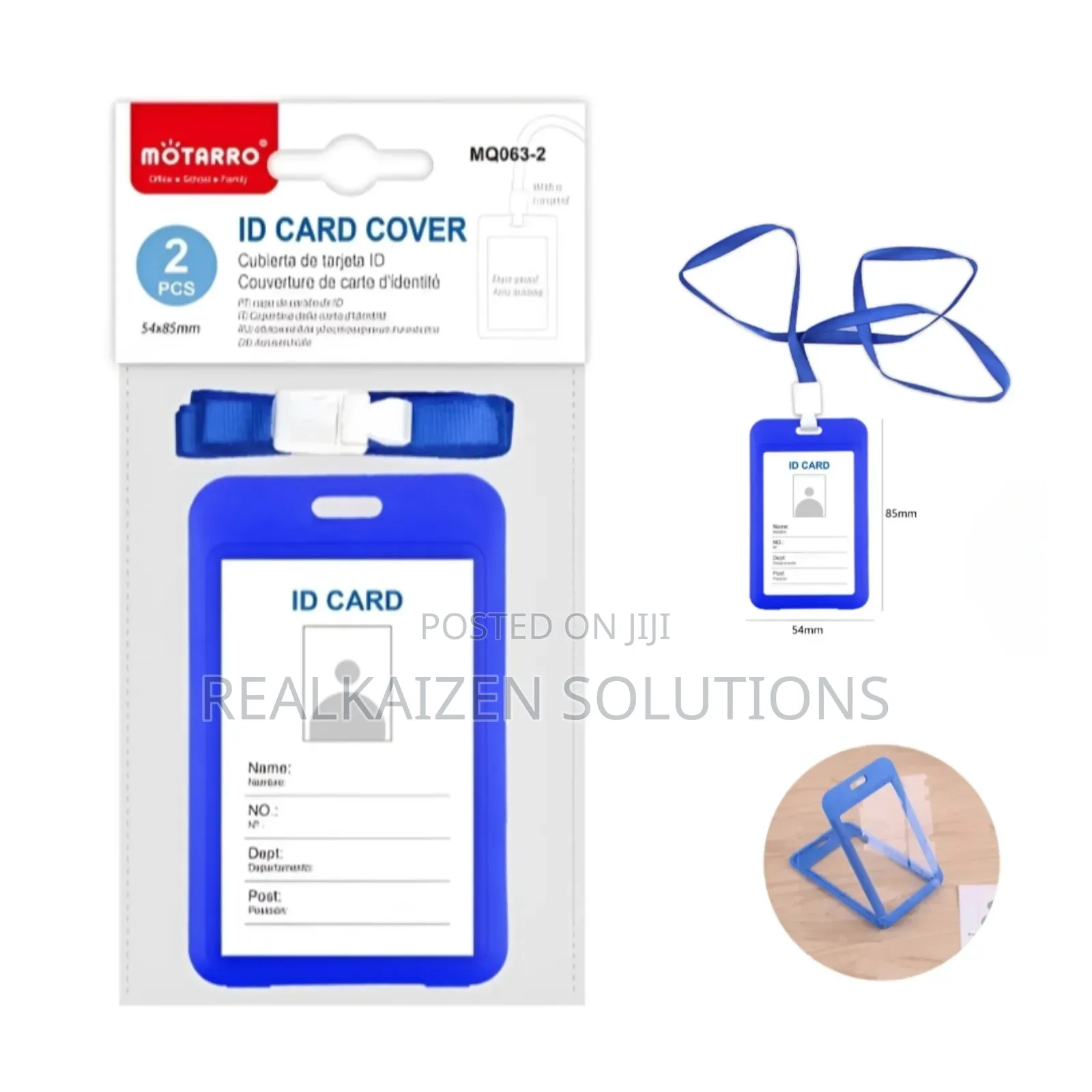 MOTARRO Vertical | Portrait ID Card Cover Pack With String