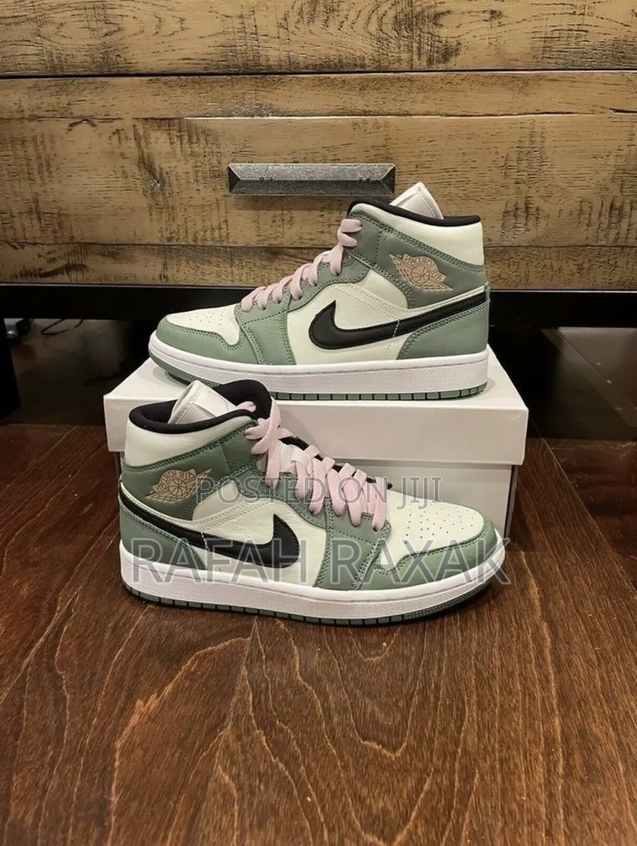 Original Green/ Pink Air Jordan 1 Retro High Sneakers