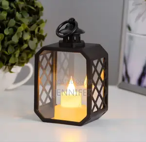 1pc Led Latern With Cross Grids