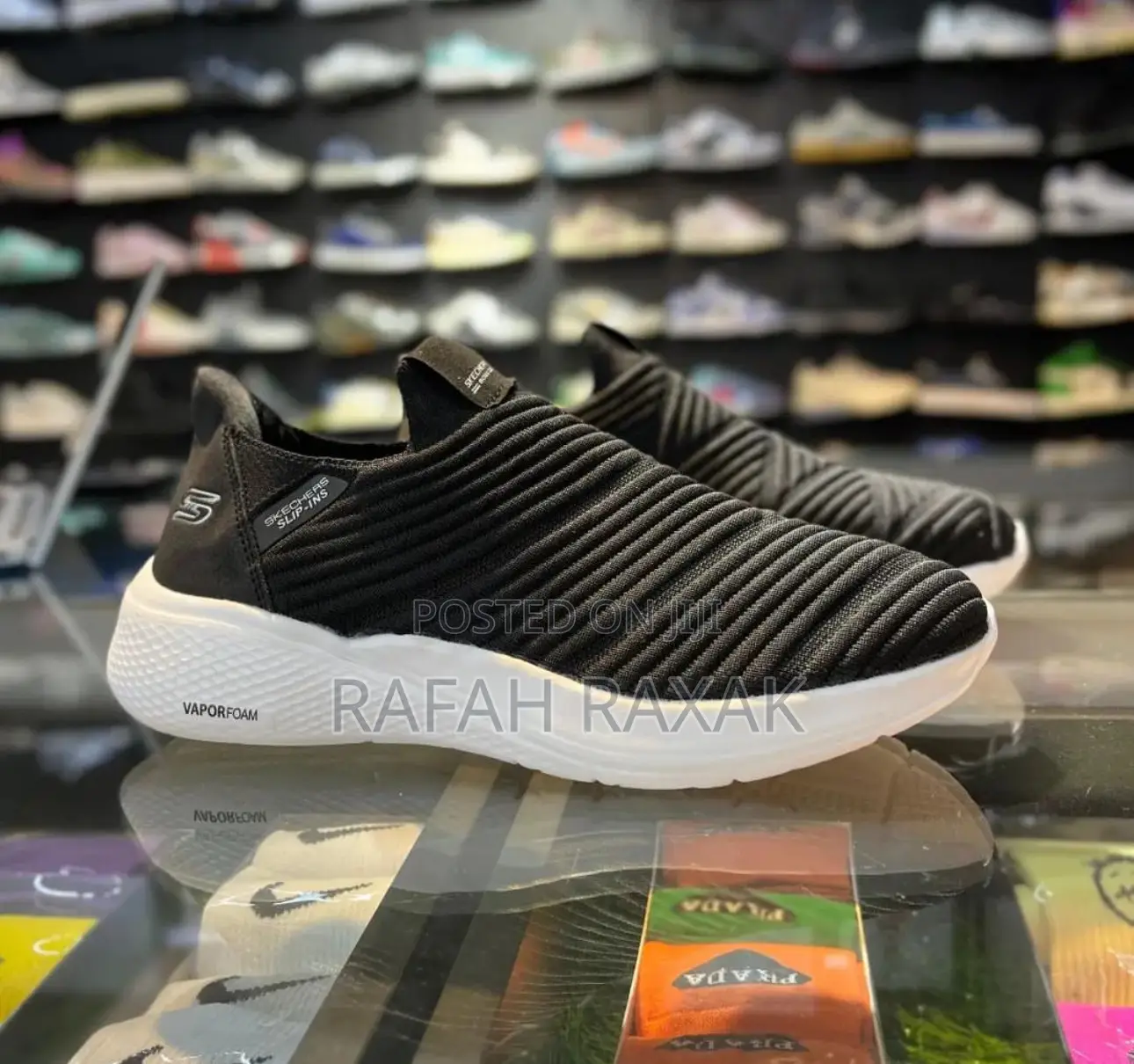 Black/White Skechers Slip Ins Sneakers
