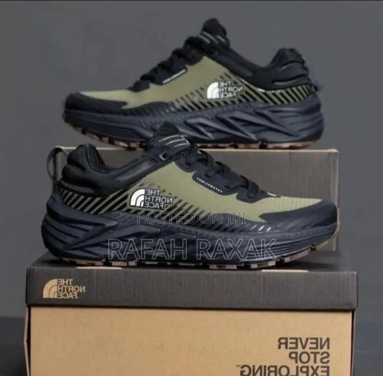 Original Black/Green Men’S“The North Face” Hiking Sneakers
