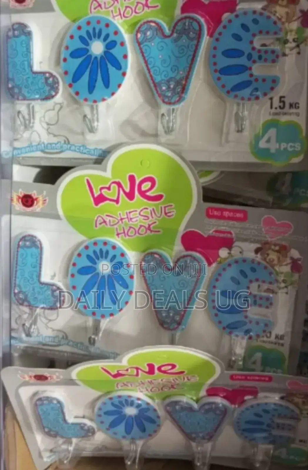 Love Stickers Mounted Hooks