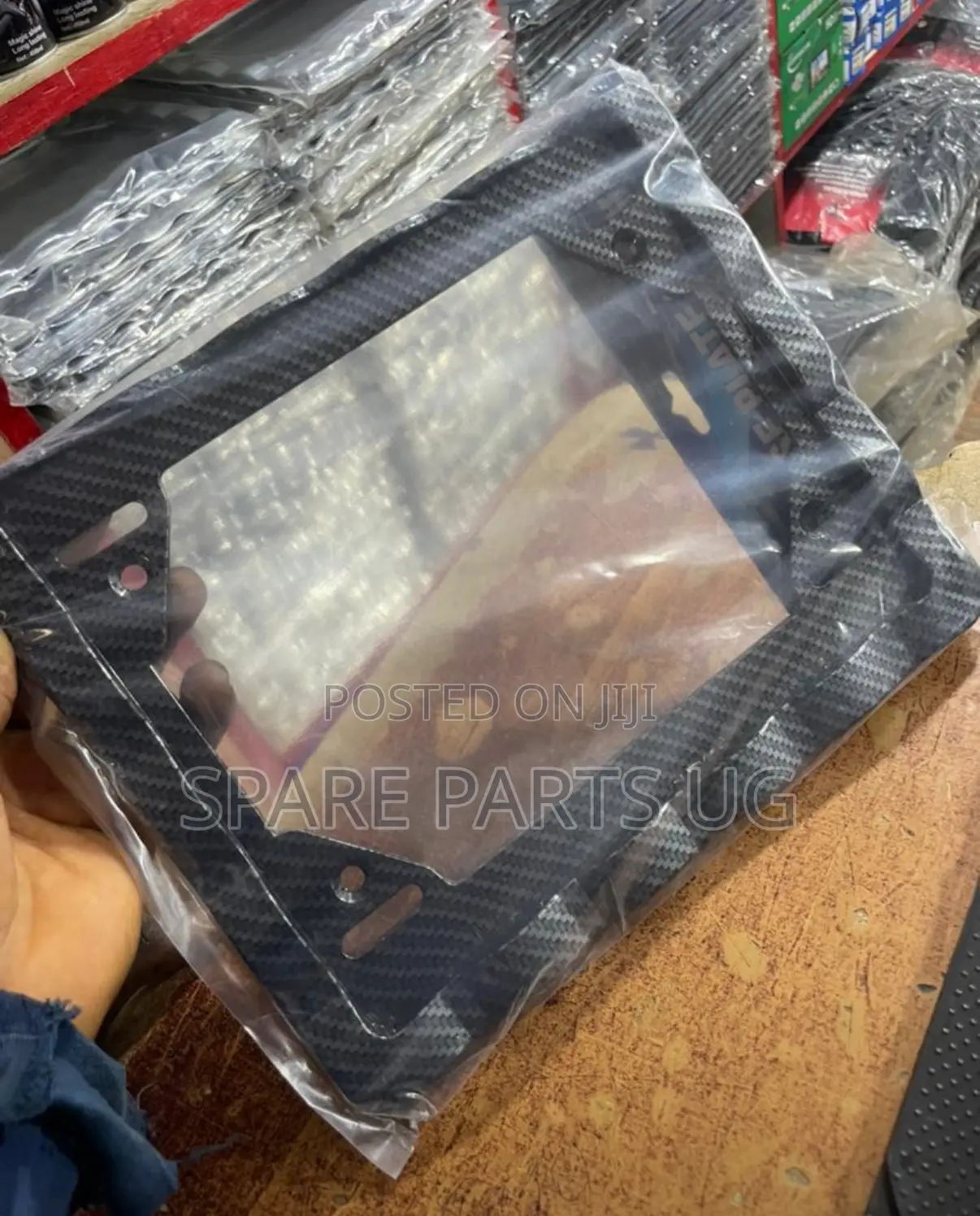 Black Carbon Fiber Number Plate Frame