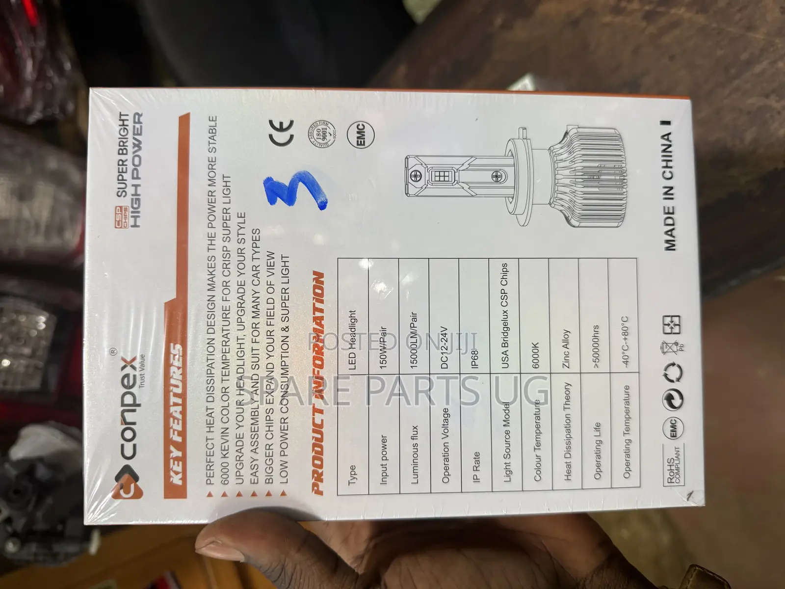 H4 LED 150W ( 15000lm) Bulbs