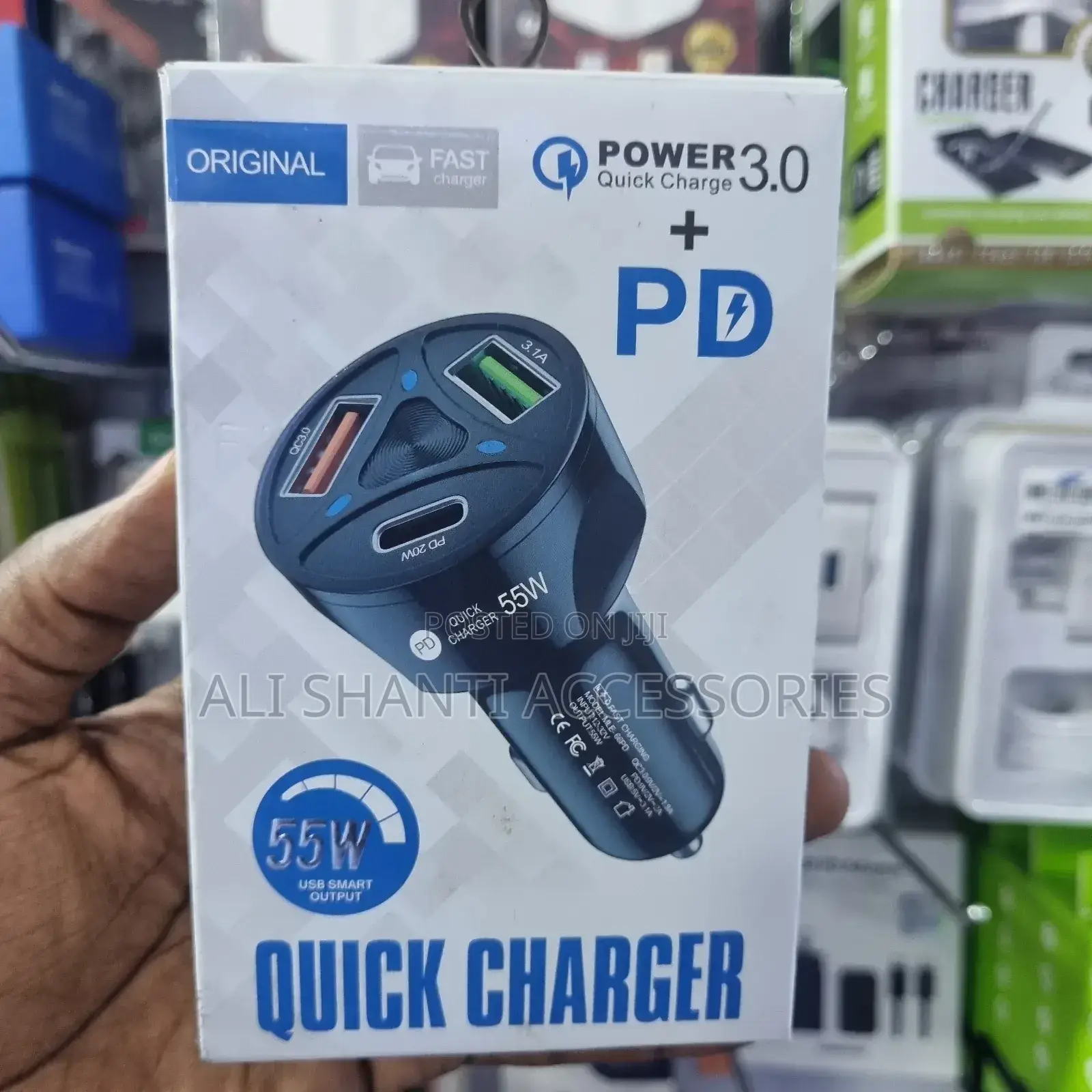 55W Car Charger 3.0 Quick Charger and PD