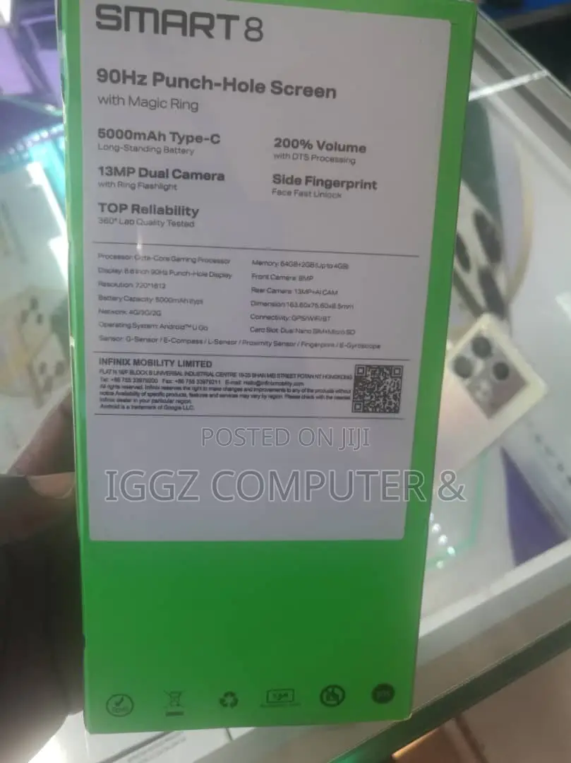 New Infinix Smart 8 64 GB Black