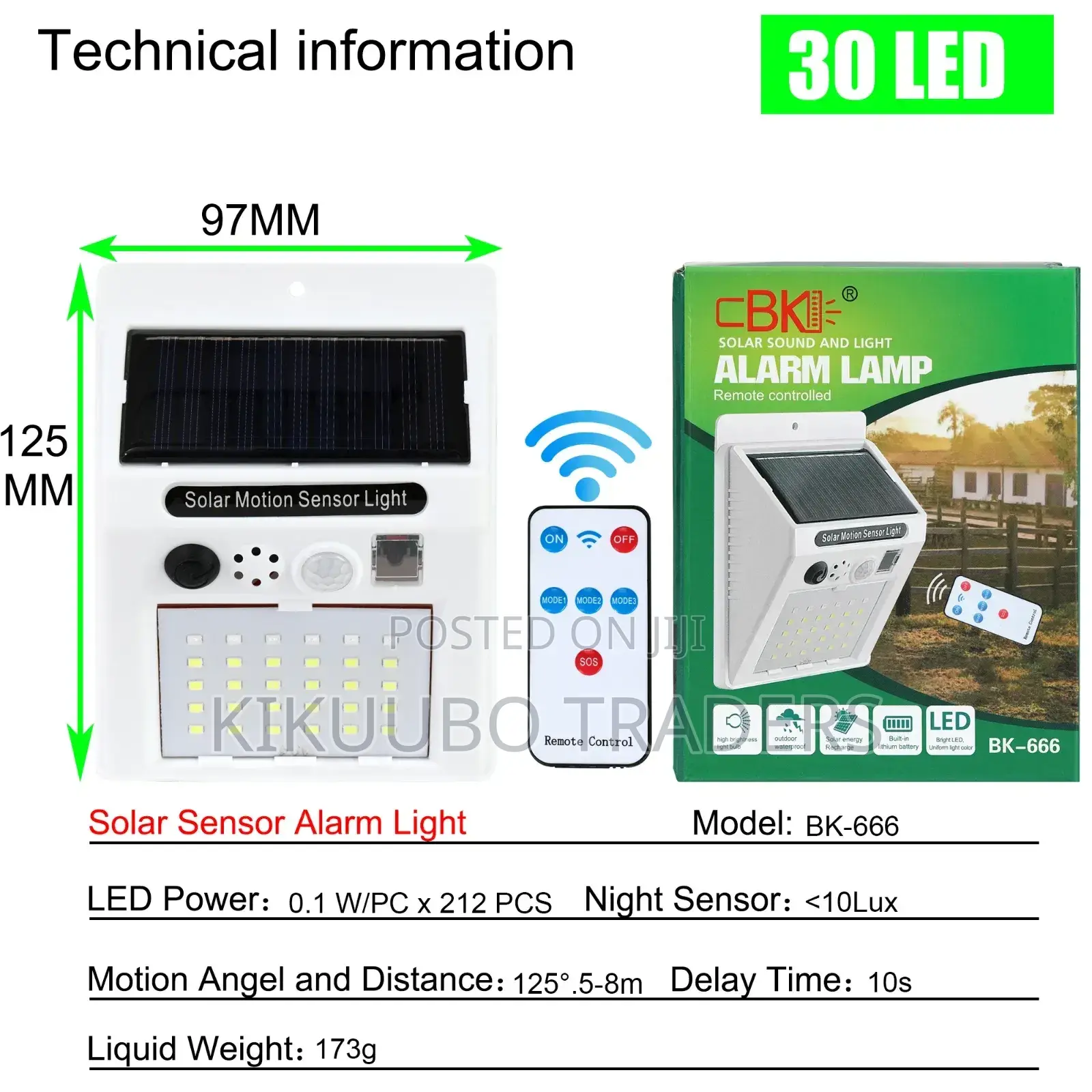 Solar Sound and Light Alarm Lamp
