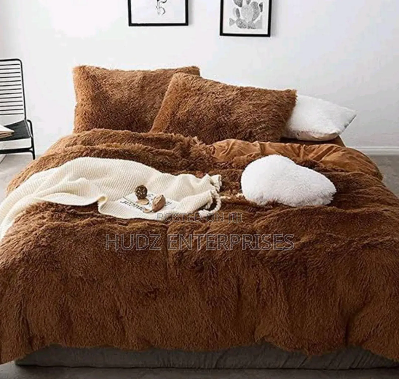 Fluffy Duvet 6pc Coffee Brown