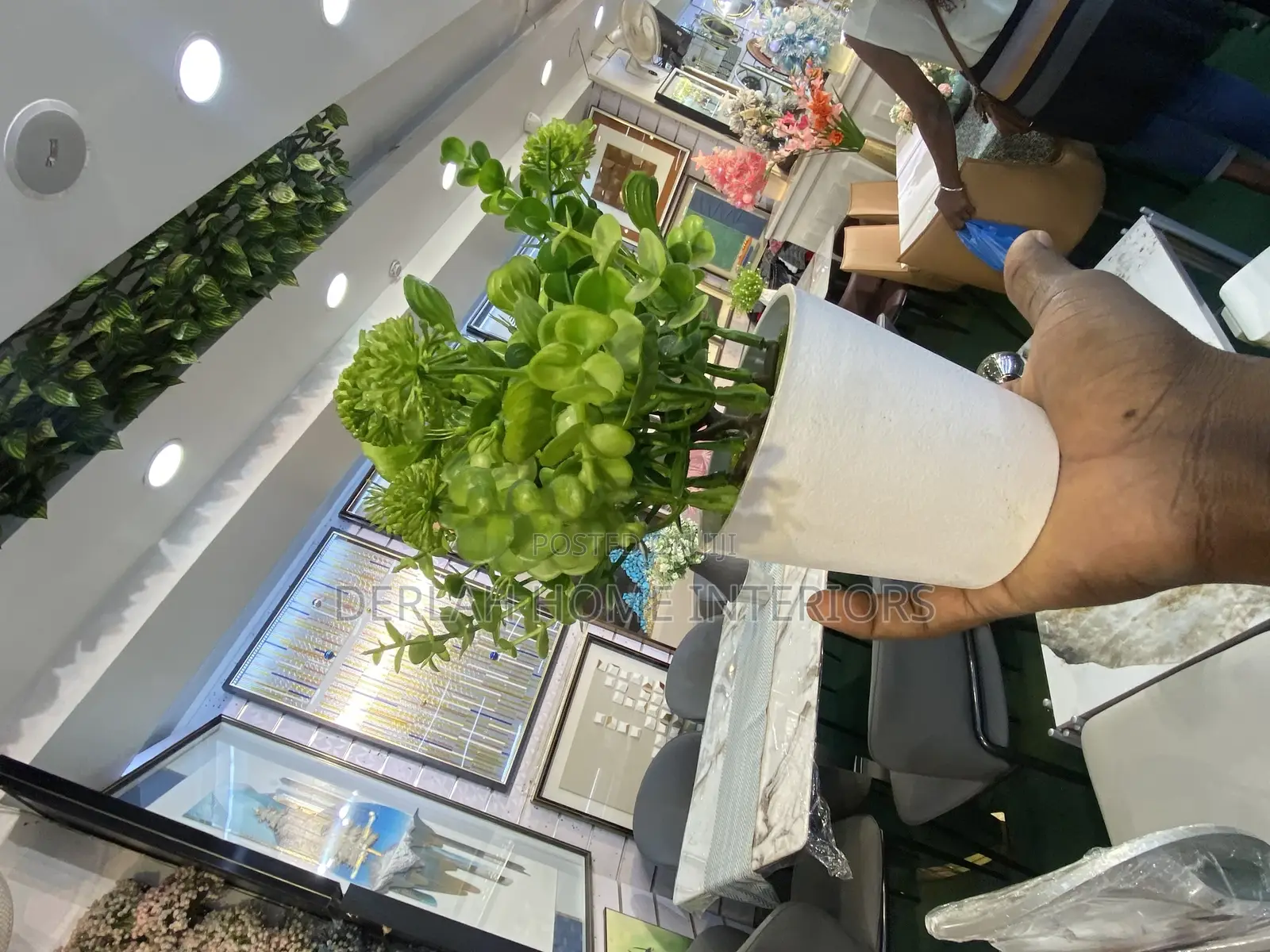 Center Table Green Artificial Deco Plants